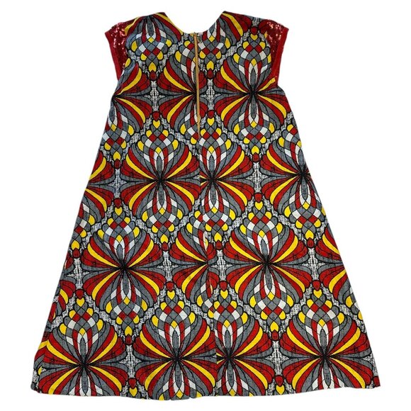 Handmade Medium A-Line Dress Multicolored Red Sequence Bow Abstract Costume READ - Picture 2 of 6